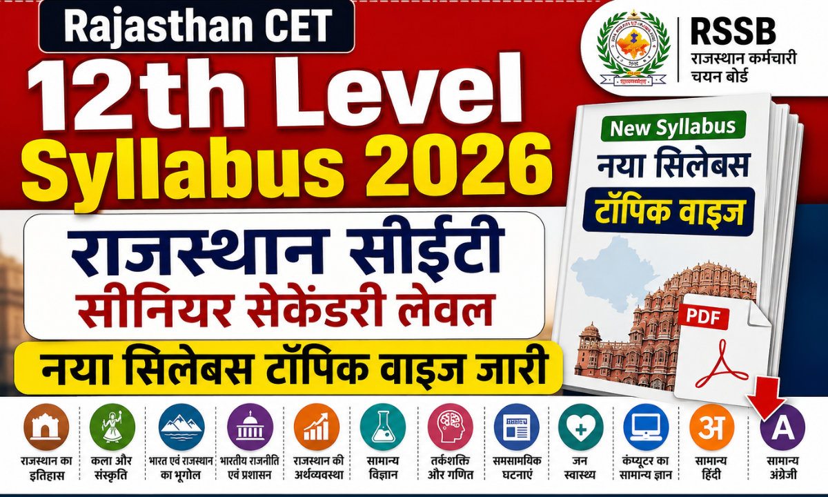 Rajasthan CET Syllabus 2026 Pdf in Hindi